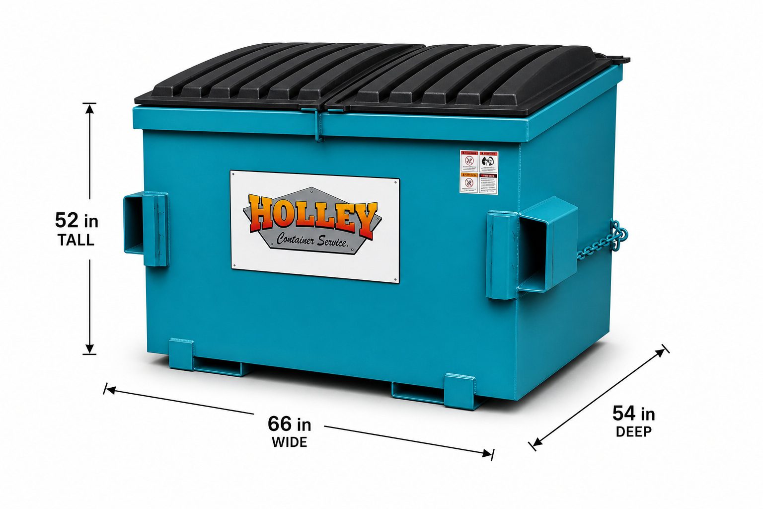 6 yard Holley temporary frontload dumpster dimensions