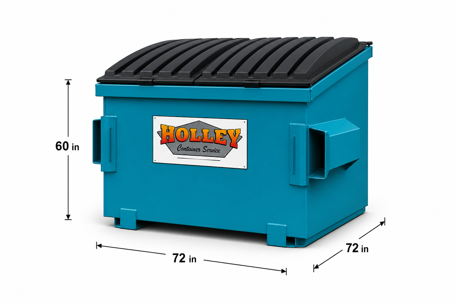 8 yard Holley temporary frontload dumpster dimensions