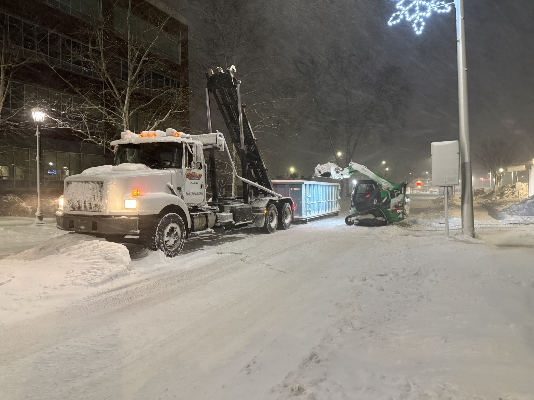 Holley dumpster service at a customer location